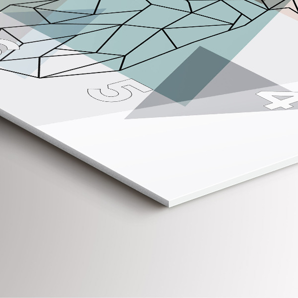 Square glass wall clock Reindeer Scandinavian style