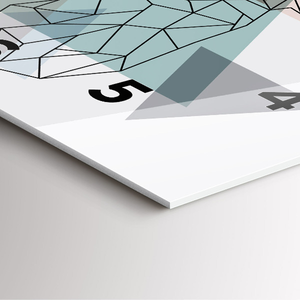 Square glass wall clock Reindeer Scandinavian style