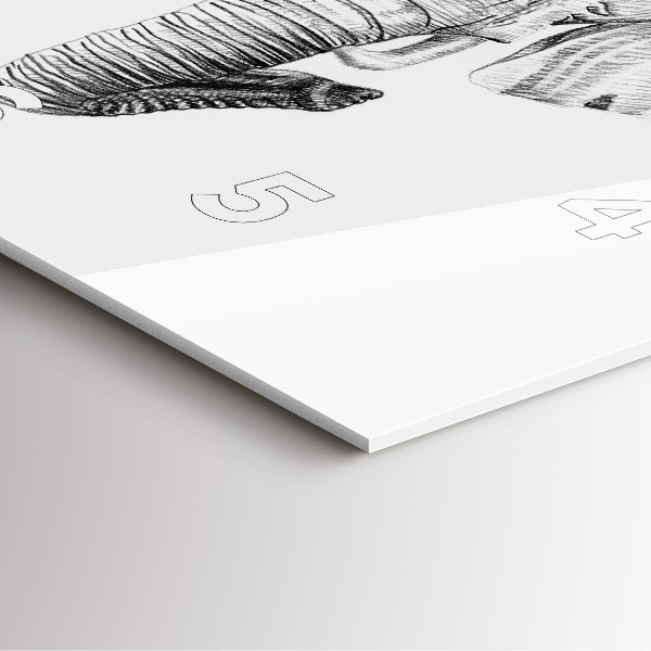 Square glass wall clock Graphic elephant head