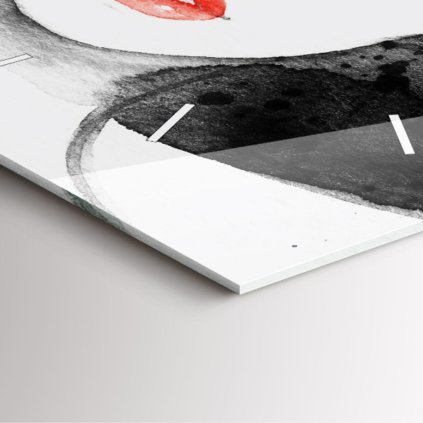 Square glass wall clock Woman in a hat