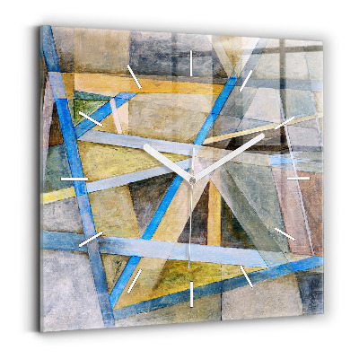 Square glass wall clock Impressionist painting
