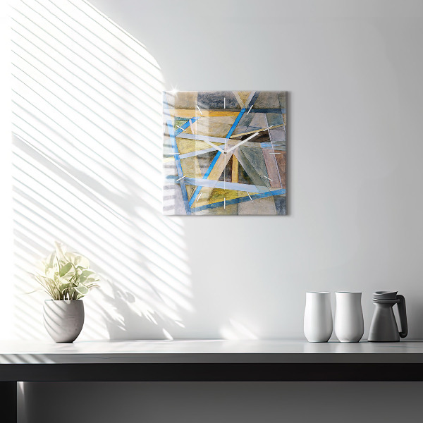 Square glass wall clock Impressionist painting