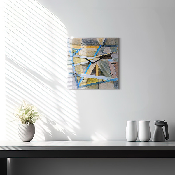 Square glass wall clock Impressionist painting