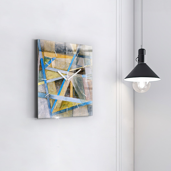 Square glass wall clock Impressionist painting