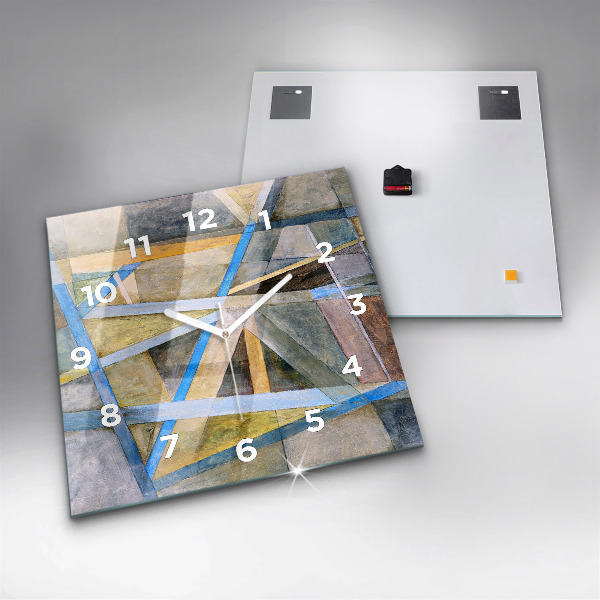 Square glass wall clock Impressionist painting