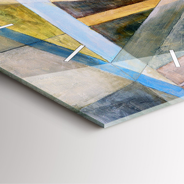 Square glass wall clock Impressionist painting