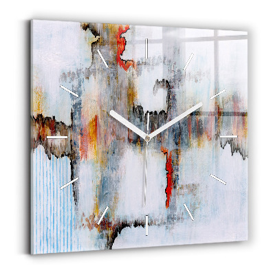 Square glass wall clock Abstraction