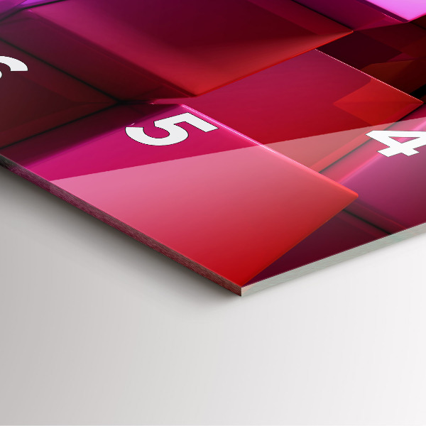 Square glass wall clock Colored cubes