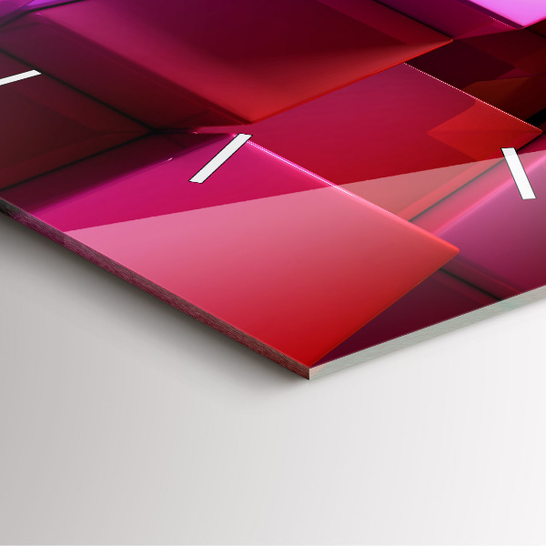 Square glass wall clock Colored cubes