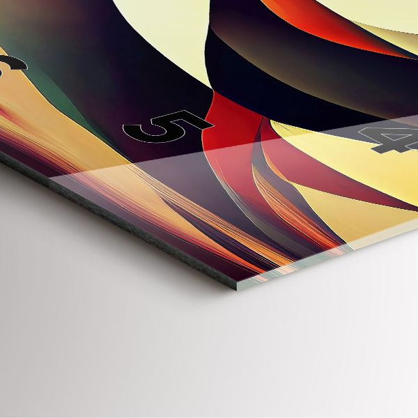 Square glass wall clock Abstract lines background