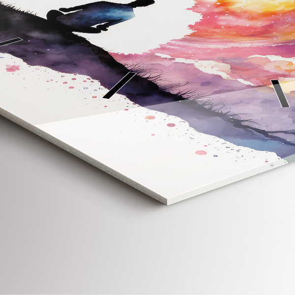 Square glass wall clock Meditation lifestyle