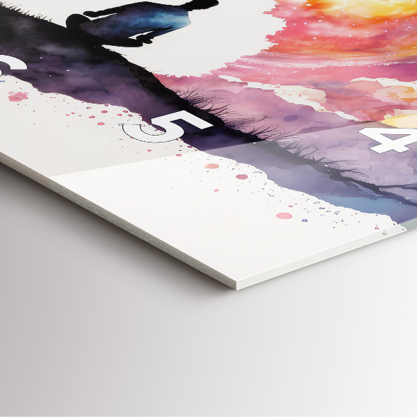 Square glass wall clock Meditation lifestyle