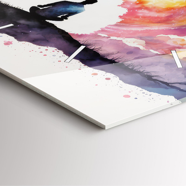 Square glass wall clock Meditation lifestyle