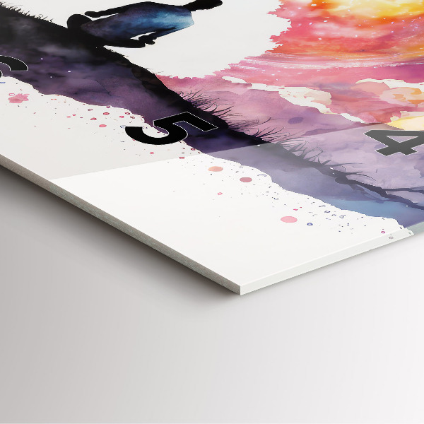 Square glass wall clock Meditation lifestyle