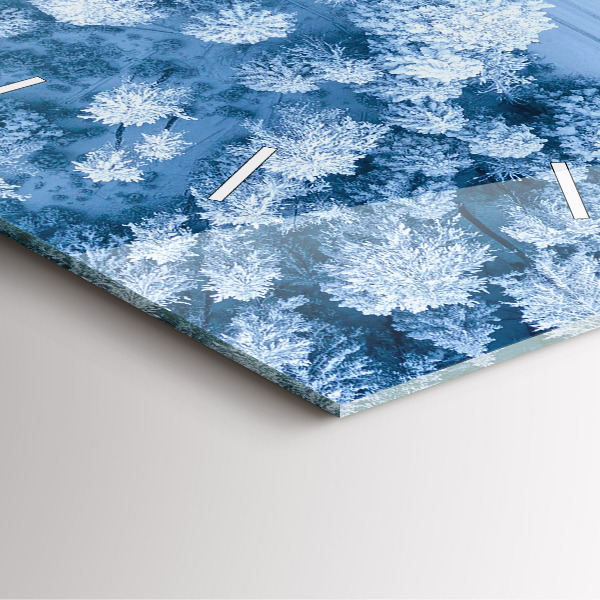 Square glass wall clock Forest from a drone
