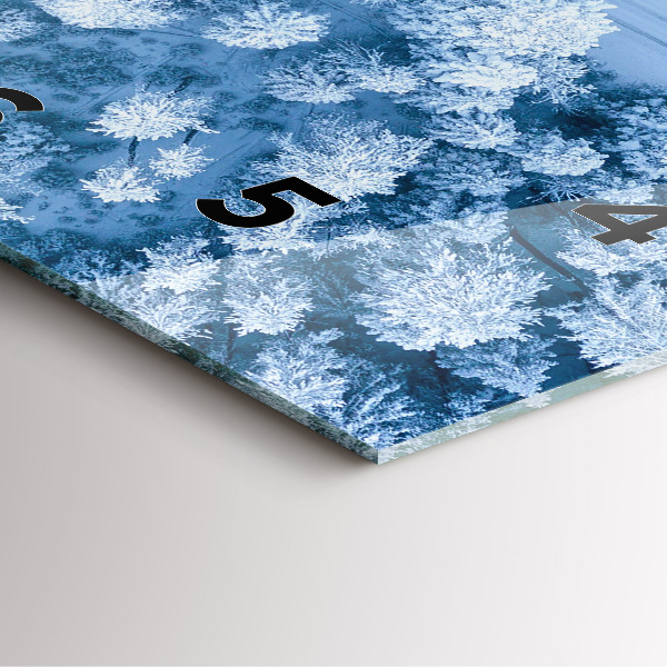 Square glass wall clock Forest from a drone