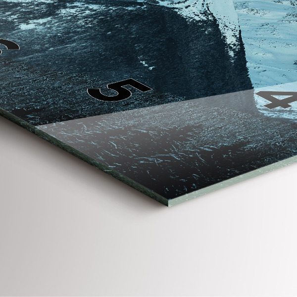 Square glass wall clock Mountain range in winter