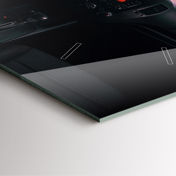 Square glass wall clock Car in Tokyo