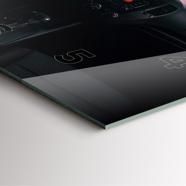 Square glass wall clock Car in Tokyo