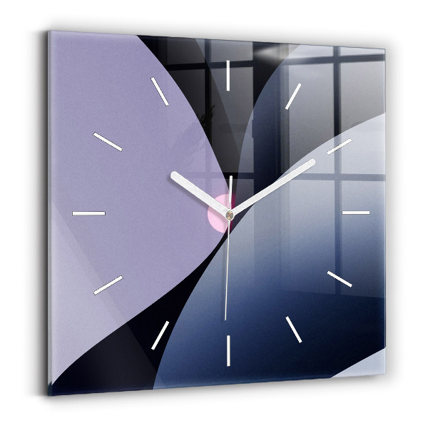 Square glass wall clock Abstraction sun
