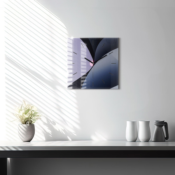 Square glass wall clock Abstraction sun