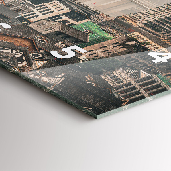 Square glass wall clock Chongqing Old Town