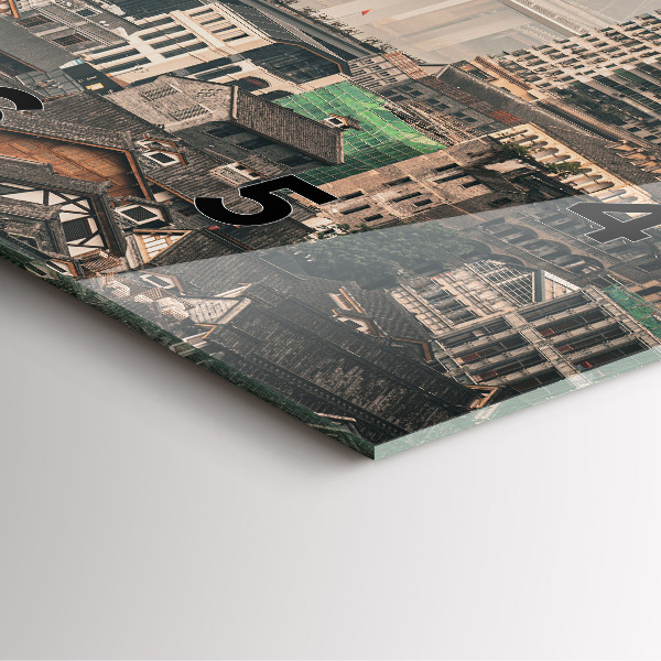 Square glass wall clock Chongqing Old Town