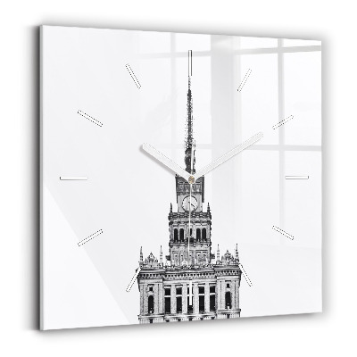 Square glass wall clock Palace of Culture and Science