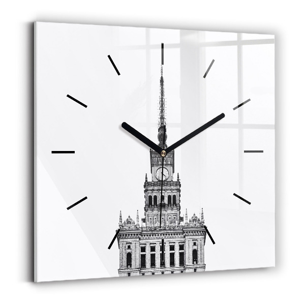 Square glass wall clock Palace of Culture and Science