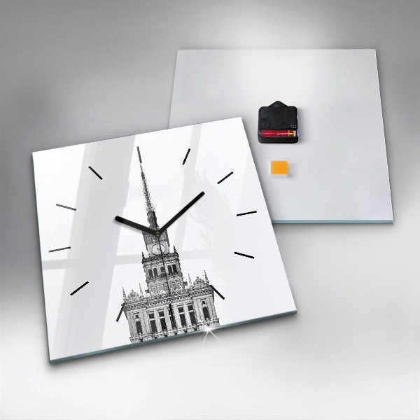 Square glass wall clock Palace of Culture and Science