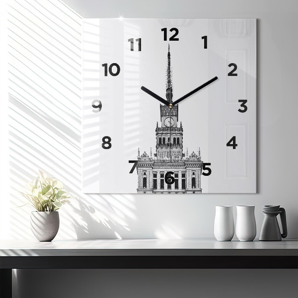 Square glass wall clock Palace of Culture and Science