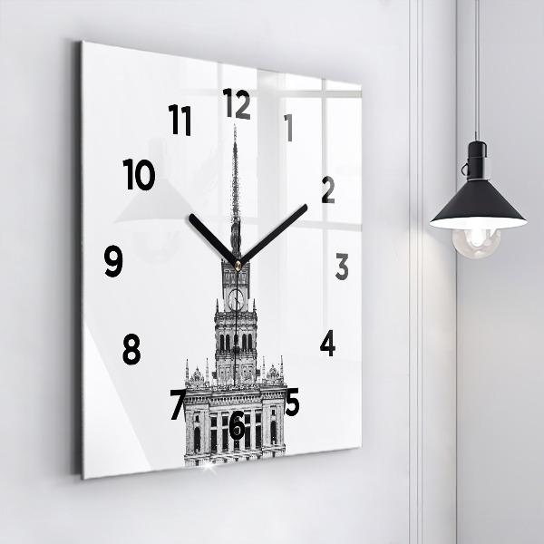 Square glass wall clock Palace of Culture and Science