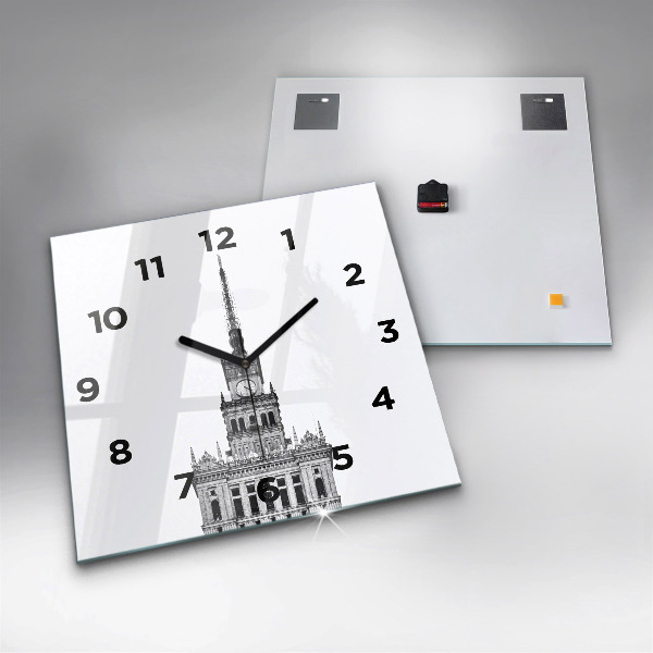 Square glass wall clock Palace of Culture and Science