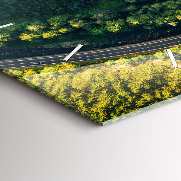 Square glass wall clock Forest from a bird's eye view