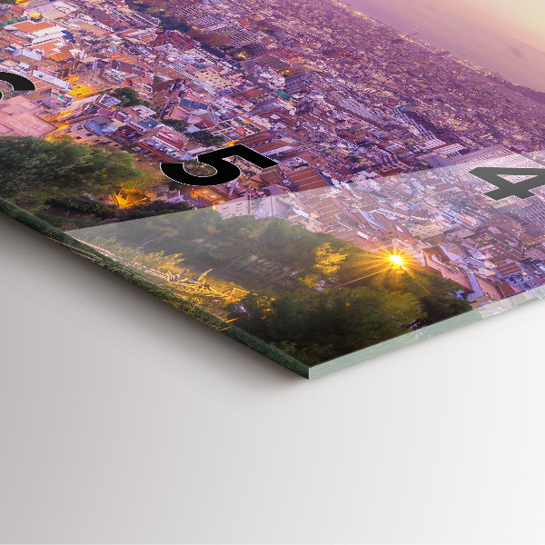 Square glass wall clock Barcelona Bunkers El Carmel