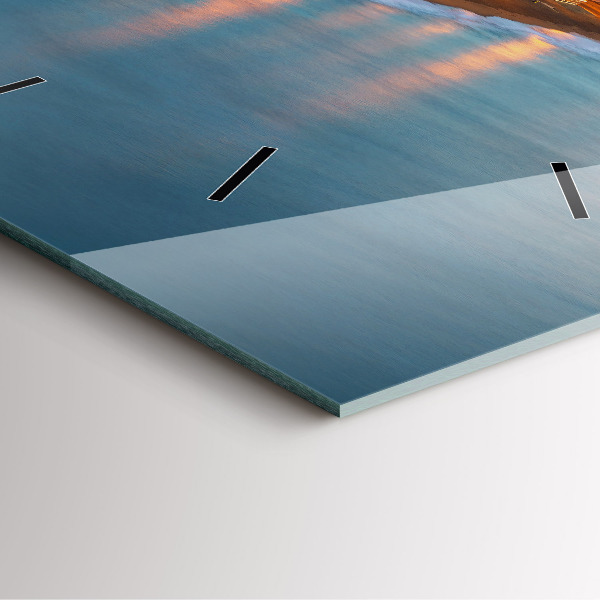 Square glass wall clock Barcelona Beach