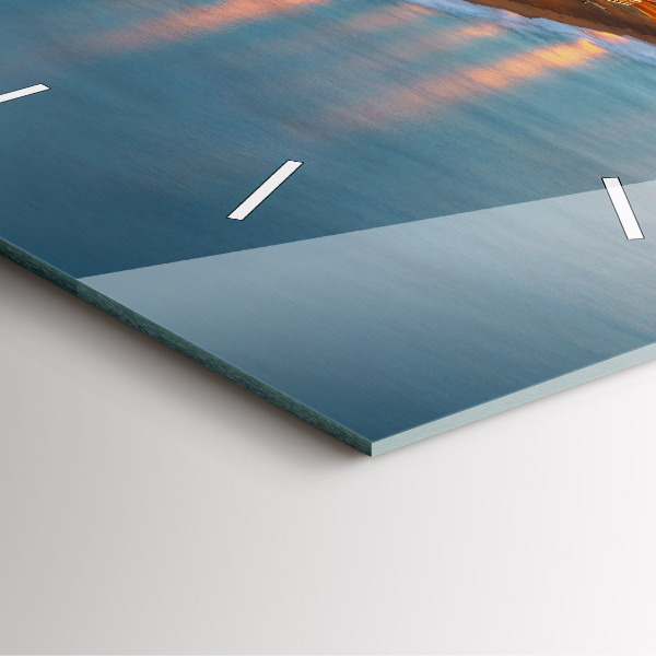 Square glass wall clock Barcelona Beach
