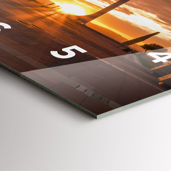 Square glass wall clock Barcelona Olympic Park