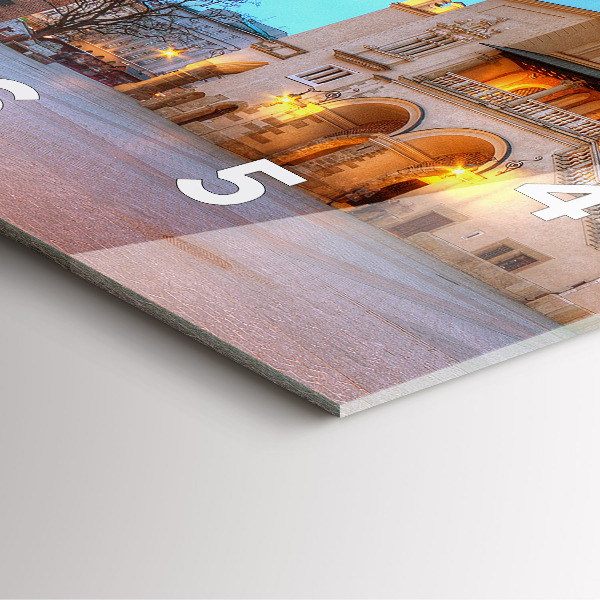 Square glass wall clock Main Market Square in Krakow