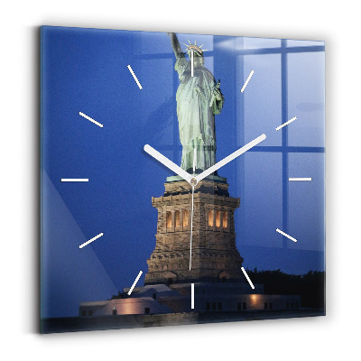 Square glass wall clock Statue of Liberty New York