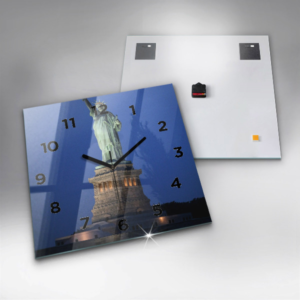 Square glass wall clock Statue of Liberty New York