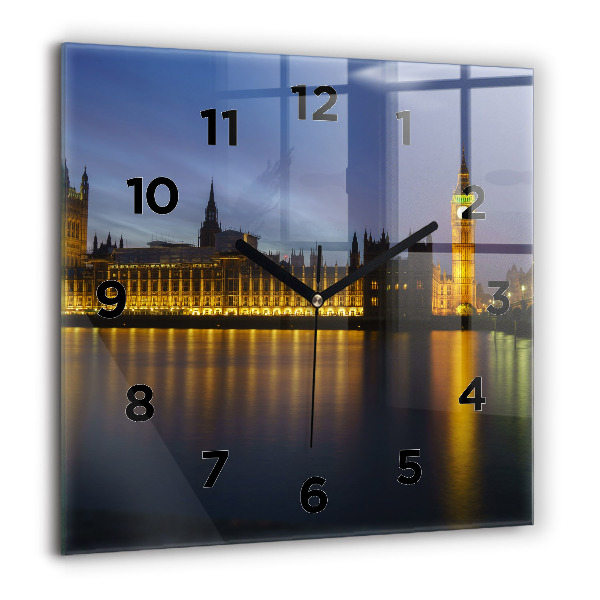 Square glass wall clock Winchester Palace London