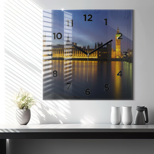 Square glass wall clock Winchester Palace London