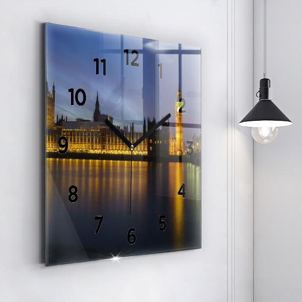 Square glass wall clock Winchester Palace London