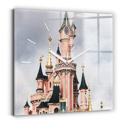 Square glass wall clock Disneyland Paris Castle