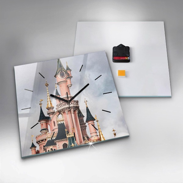 Square glass wall clock Disneyland Paris Castle