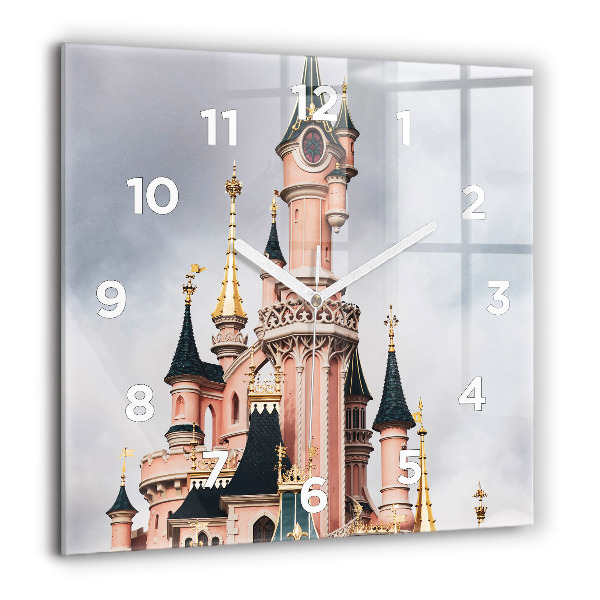 Square glass wall clock Disneyland Paris Castle