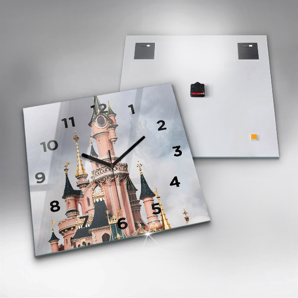 Square glass wall clock Disneyland Paris Castle