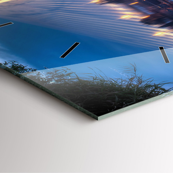 Square glass wall clock Rędziński Bridge Wrocław