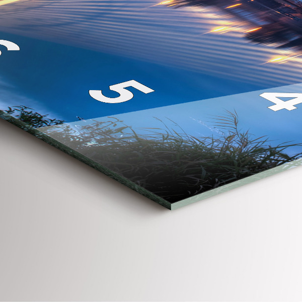 Square glass wall clock Rędziński Bridge Wrocław